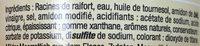 Raifort Doux D'Alsace Ingredients