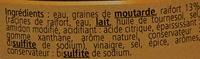 Moutarde Douce Au Raifort D'Alsace Ingredients