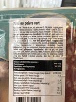 Pav Au Poivre Vert Ingredients