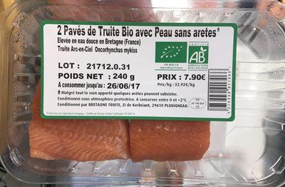 2 Pavs De Truite Bio Avec Peau Sans Artes
