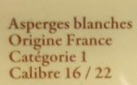Asperges Des Sables Des Landes IGP Ingredients