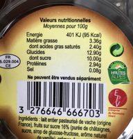 Yaourts Aux Marrons FROMAGERIE EBRARD Ingredients