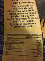 Riz Parf Thai Riziere 5Kg, Ingredients