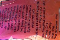 Riz Long Basmati Qualit Suprieure Ingredients