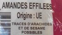 Amandes Effilles Ingredients