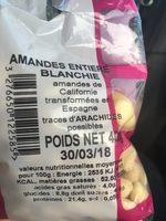 400G Amandes Blanches Entieres Profruit Ingredients