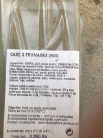 Cake Aux 3 Fromages GUYADER Ingredients