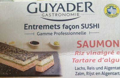 Entremets Faon Sushi : Saumon, Riz Vinaigr Et Tartare D'Algues