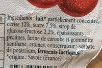 Yaourt  La Cerise Ingredients
