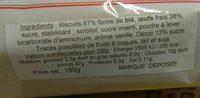 Biscuits Du Pays &quot;Le Petit Montagnard&quot; Ingredients