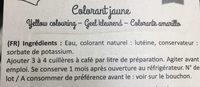 Colorant Jaune Ingredients