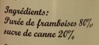 Coulis De Framboise Ingredients