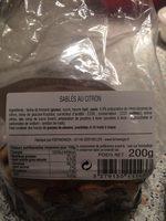 Sables Au Citron Ingredients