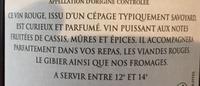 Mondeuse Ingredients