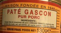 Pt Gascon Pour Porc Ingredients