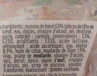 Museau De Boeuf  La Moutarde De Dijon Ingredients