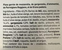 Pizza 4 Fromages Ingredients