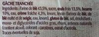 Gache Tranche Ingredients