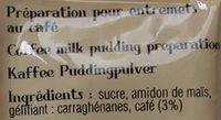 Flan Prparation Pour Entremets Au Caf Ingredients