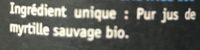 Pur Jus De Myrtille Ingredients