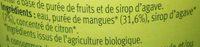 Nectar Mangue Au Sirop D'agave Ingredients