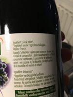 Jus De Raisin Origine France 75CL Ingredients