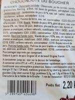 Choucroute Du Boucher Ingredients