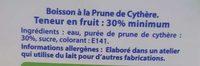 Boisson Prune De Cythre Ingredients