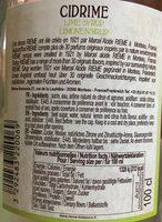 Sirop De Cidrine Rieme Ingredients