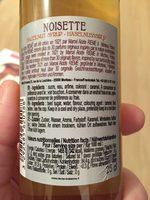 Rime Sirop De Noisette (250ml Flasche) Ingredients