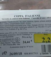 Coppa Italienne, Chiffonnade, La Barquette De Ingredients