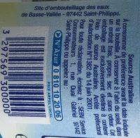 Australine L Eau Pure De La Runion Ingredients