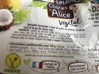 Lait De Coco Vegetal Ingredients