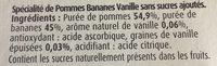 Spcialit De Pommes Bananes Vanille Sans Sucres Ajouts Ingredients