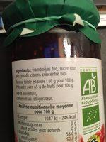 Confiture Planet Bio, Framboise Ingredients