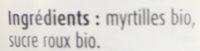 Confiture Myrtilles Extra Ingredients