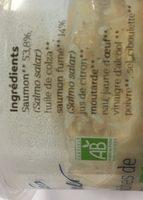Rillettes Fraiches De Saumon Bio Ingredients