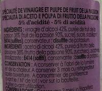 Vinaigre Et Pulpe De Fruit De La Passion Ingredients