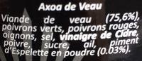 Axoa De Veau Ingredients