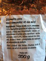 Castellane Biscuiterie Croquants Amandes Et Miel Sachet Ingredients