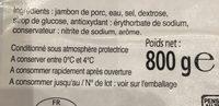 Jambon Cuit Superieur Ingredients