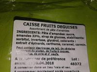Caisse Fruits Deguises Ingredients