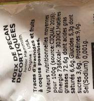 Noix De Pcan Dcortiques Ingredients
