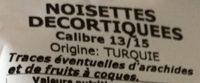 Noisettes Dcortiques Ingredients