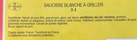 Saucisse Blanche  Griller Ingredients