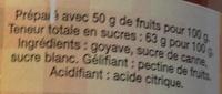 Confiture Extra Goyave Ingredients