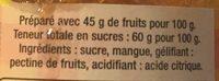 M'amour Confiture Mangue 325G Ingredients