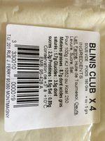 Blinis Club Ingredients