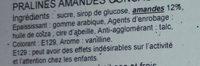Pralines Amandes Concasses Ingredients