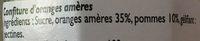 Confiture Orange Amere Ingredients